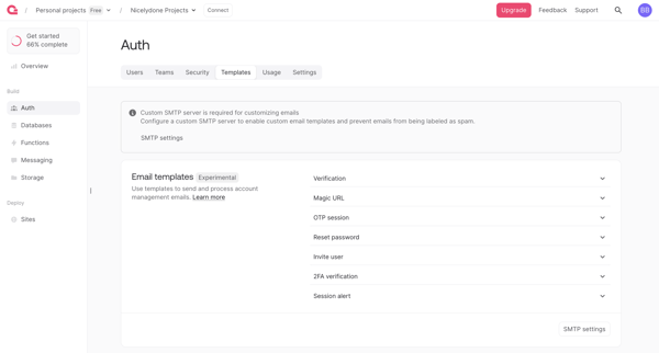 Team - Appwrite screen
