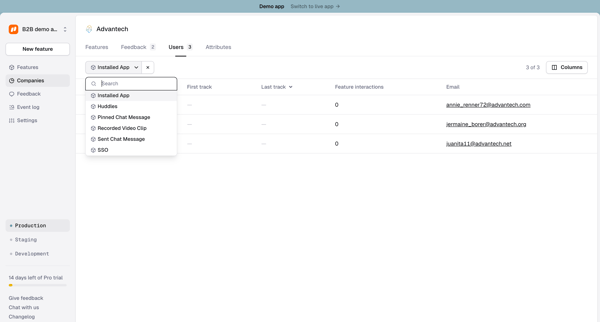 Company › Advantech › Users screen