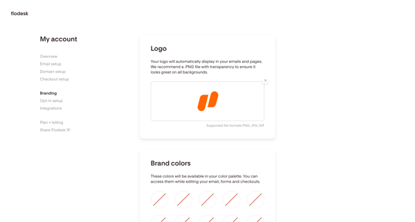 Branding | Flodesk screen