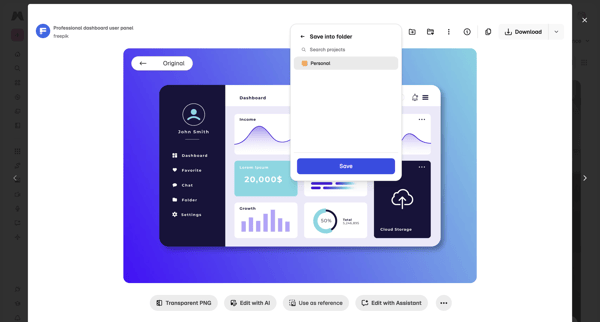 Professional dashboard user panel | Free Vector screen