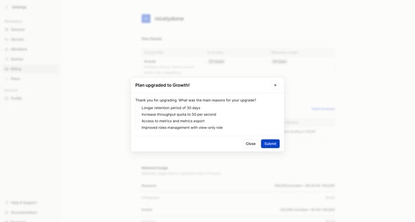 Dashboard - Hookdeck screen