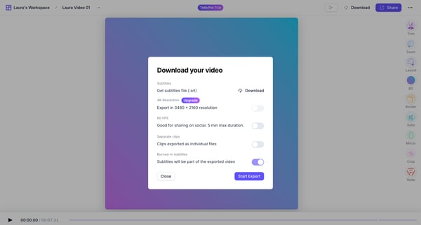 Laura Video 01 — Tella screen