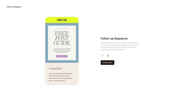 Follow-up Sequence | Flodesk screen