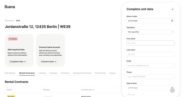 Buena | App screen