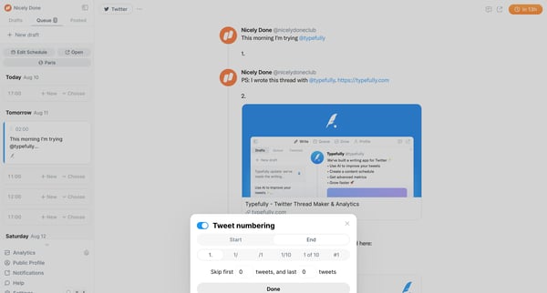 Typefully screen