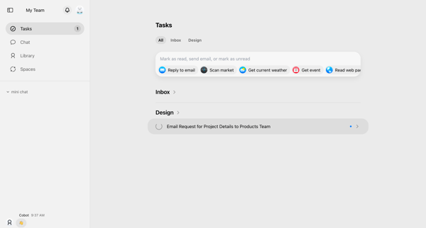 Cobot screen