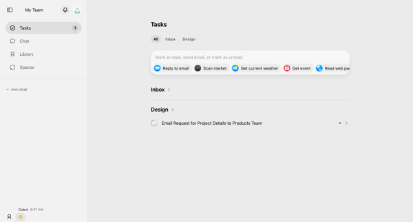 Cobot screen