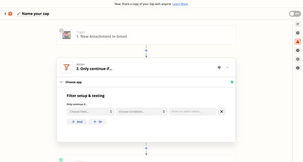 Name your zap | Zapier screen