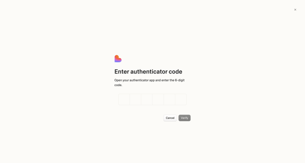 Login screen