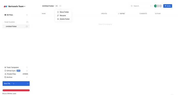 Bertrands Team Workspaces — Eraser screen