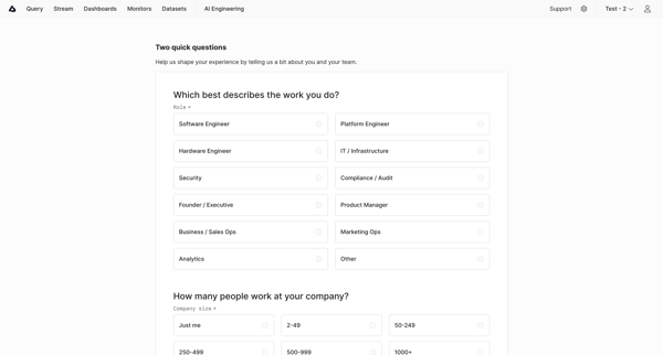 Onboarding screen