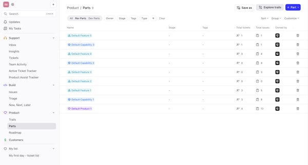 DevRev screen