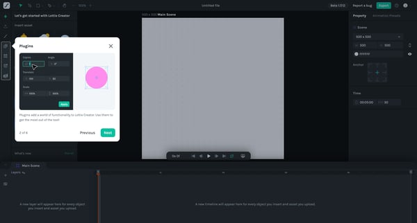 Untitled file - Lottie Creator screen