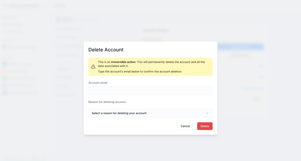 General Settings screen