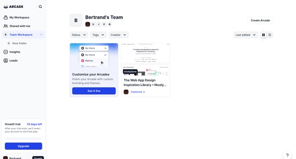 My Teams Workspace screen