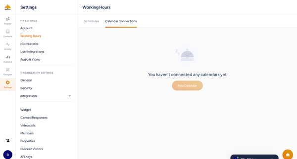 ServiceBell - Settings screen