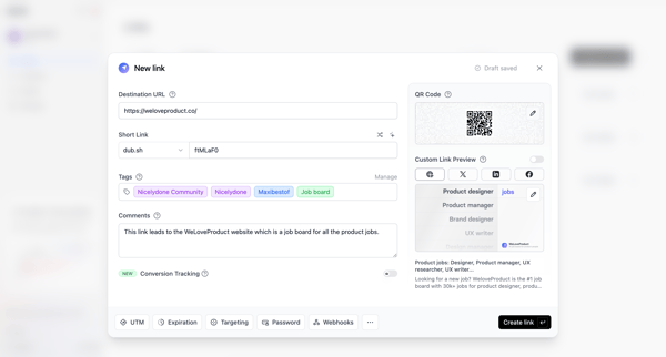 Dub.co - Link Management for Modern Marketing Teams screen