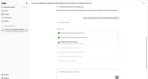 I'll scan the codebase to understand its main business logic, then identify an untested function and | Ona screen
