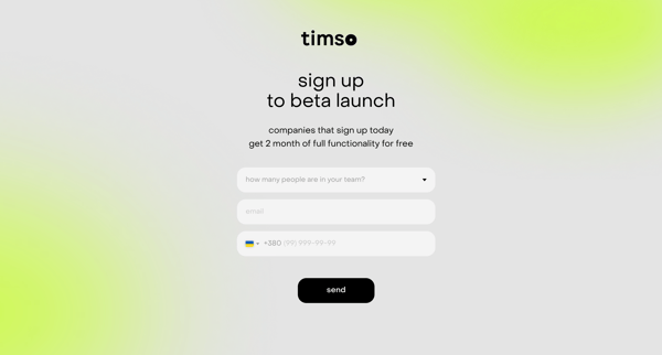 sign up screen