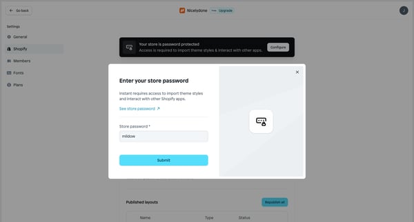 Settings | Nicelydone screen