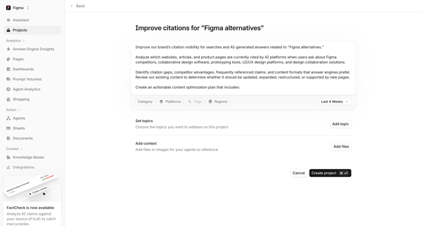 Profound | Answer Engine Optimization screen