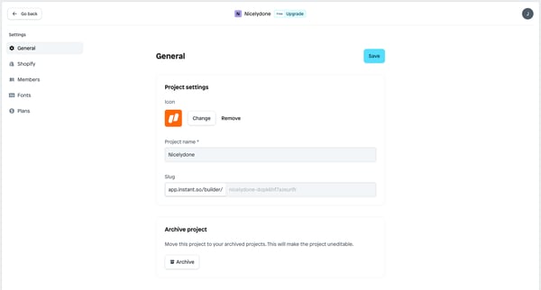 Settings | Nicelydone screen