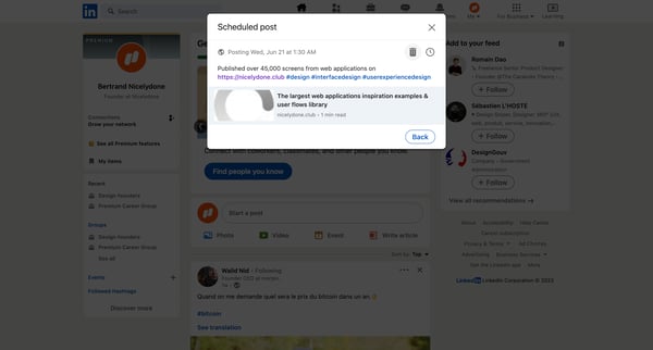 Feed | LinkedIn screen