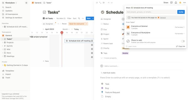 Tasks“ | All Tasks screen