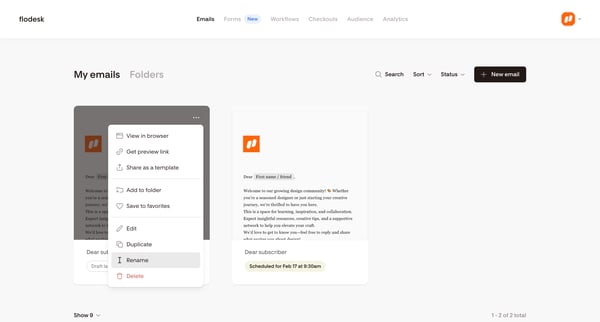 My emails | Flodesk from Flodesk