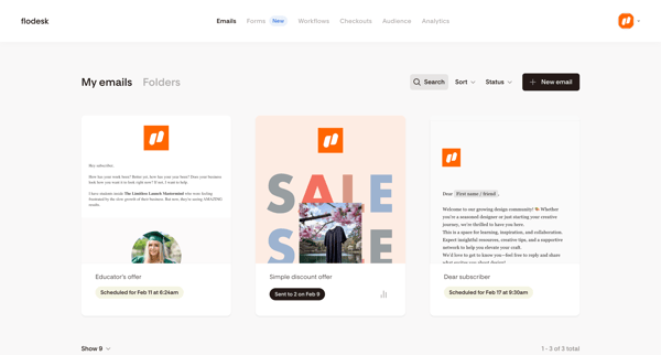 My emails | Flodeskv from Flodesk
