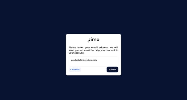 Forgot pass · Jimo screen