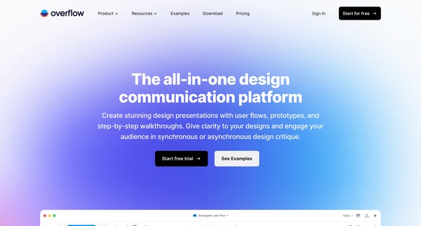 The all-in-one design communication platform | Overflow screen