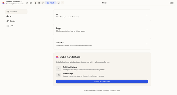 Portfolio Showcase - Lovable screen