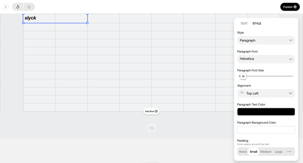 Edit Page Home screen