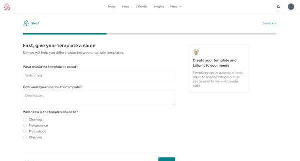Tasks - Airbnb screen