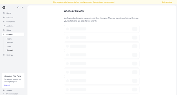 Finance - Payout Account | Nicelydone | Polar screen