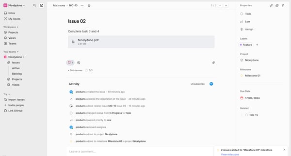 NIC-13 Issue 02 screen