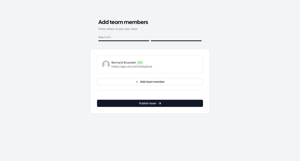 Add team members screen