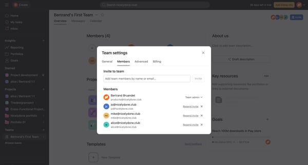 ● Bertrands First Team Team - Asana from Asana