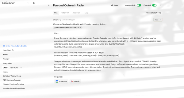 Cofounder screen