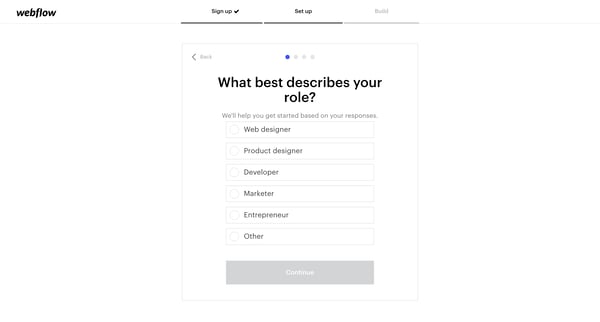 Welcome to Webflow - Webflow screen