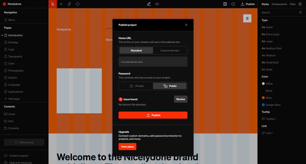 Standards - Nicelydone screen