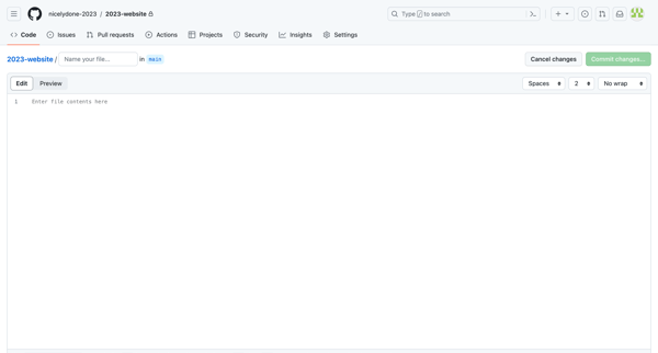 New File at | · nicelydone-20232023-website · GitHub screen