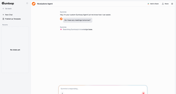 Gumloop | Agent screen