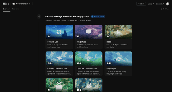 Steel | Open-source Headless Browser API screen