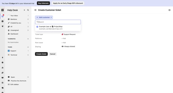 Help Desk | Nicelydone  Intercom screen