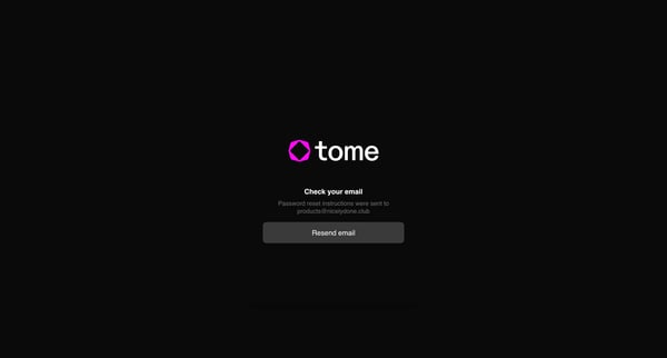 Check your email | Magical Tome screen
