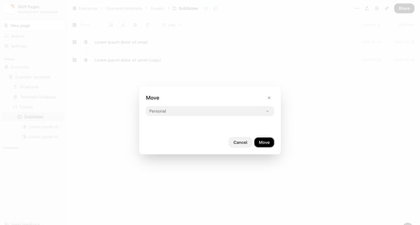 Subfolder - Skiff screen