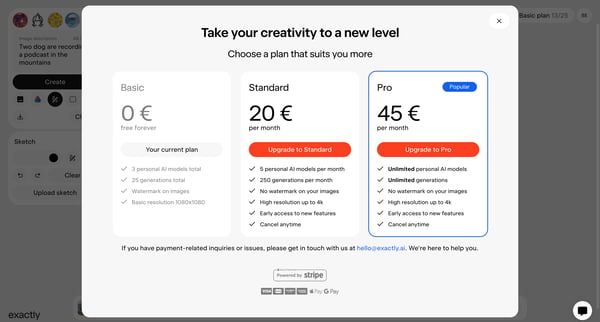 Exactly.ai screen