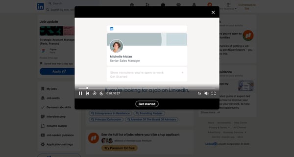 Jobs | LinkedIn screen